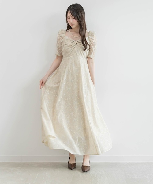 RANDA(ランダ)の「ツイストデザインレースオケージョンワンピース(ワンピース・レディース・ネイビー/ブルー/クリーム・1/0)」の2枚目の写真