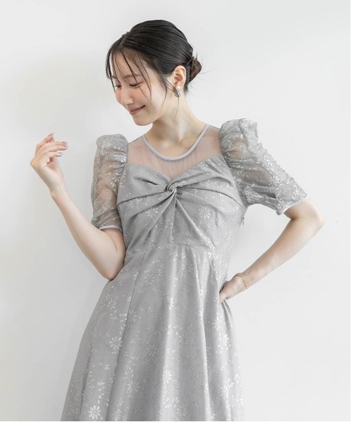 RANDA(ランダ)の「ツイストデザインレースオケージョンワンピース(ワンピース・レディース・ネイビー/ブルー/クリーム・1/0)」の5枚目の写真
