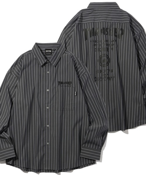 THRASHER(スラッシャー)の「【THRASHER/スラッシャー】バックプリント ストライプ 長袖ブロードシャツ(シャツ/ブラウス・メンズ・サックスブルー/グレー/ブラック・XL/L/M)」の1枚目の写真