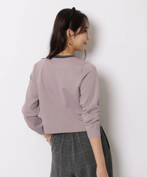 JUSGLITTY(ジャスグリッティー)の「ケーブルトリムジャケットライクカーデ(ニット/セーター・レディース・ブラウン/ピンク系その他・2)」の12枚目の写真