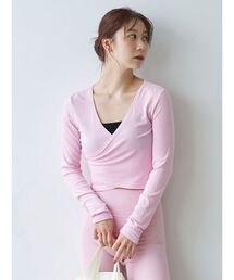 【W&T】クロップドテレコカシュクールトップス