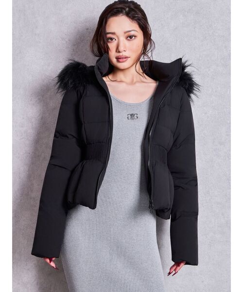 GYDA(ジェイダ)の「SymmetryGYDAプレートlong sleeveニットロングワンピース(ワンピース・レディース・ブラック/グレー・FREE)」の8枚目の写真