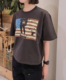 Romon（ロマン）の「ロマン【Romön】organic T-shirts(America+R)短丈バージョン（Tシャツ/カットソー）」