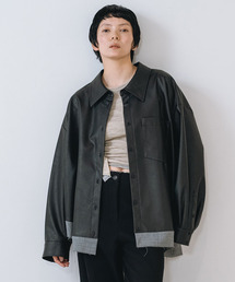 muller of yoshiokubo | muller of yoshiokubo ミュラーオブヨシオクボ / SKIN BIG SHIRTS ヴィーガンレザースキンビッグシルエットシャツ / MLF26205(シャツ/ブラウス)