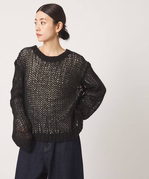 CITEN(シテン)の「<CITEN>モヘヤブレンドルーズニット(ニット/セーター・レディース・ナチュラル/ダークグレー/ブラック/ライラック・FREE)」の2枚目の写真