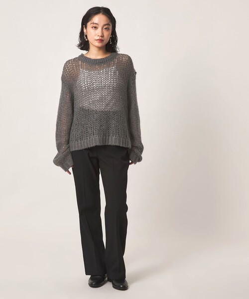 CITEN(シテン)の「<CITEN>モヘヤブレンドルーズニット(ニット/セーター・レディース・ナチュラル/ダークグレー/ブラック/ライラック・FREE)」の6枚目の写真