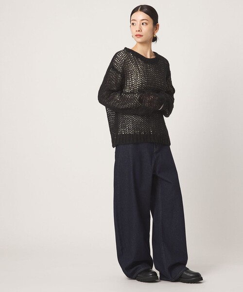 CITEN(シテン)の「<CITEN>モヘヤブレンドルーズニット(ニット/セーター・レディース・ナチュラル/ダークグレー/ブラック/ライラック・FREE)」の11枚目の写真