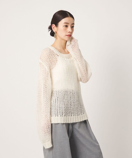 CITEN(シテン)の「<CITEN>モヘヤブレンドルーズニット(ニット/セーター・レディース・ナチュラル/ダークグレー/ブラック/ライラック・FREE)」の13枚目の写真