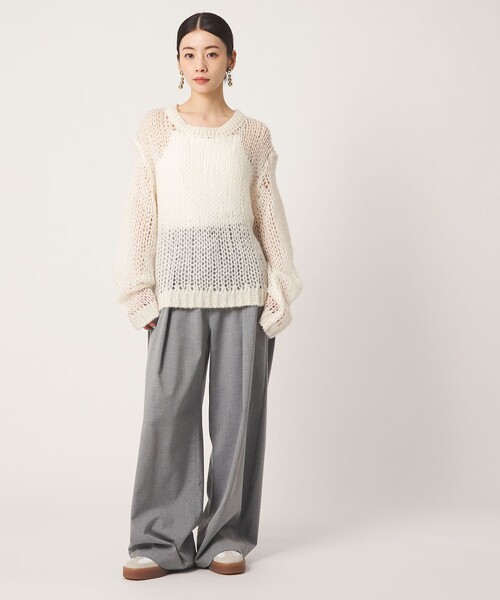 CITEN(シテン)の「<CITEN>モヘヤブレンドルーズニット(ニット/セーター・レディース・ナチュラル/ダークグレー/ブラック/ライラック・FREE)」の14枚目の写真