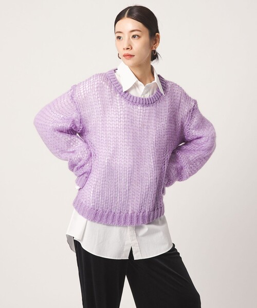CITEN(シテン)の「<CITEN>モヘヤブレンドルーズニット(ニット/セーター・レディース・ナチュラル/ダークグレー/ブラック/ライラック・FREE)」の15枚目の写真