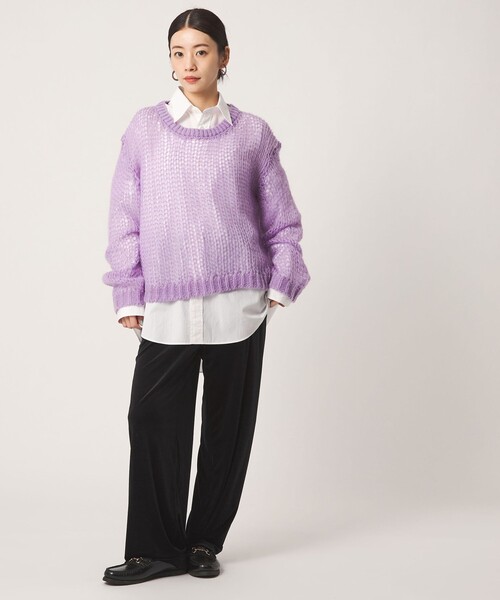CITEN(シテン)の「<CITEN>モヘヤブレンドルーズニット(ニット/セーター・レディース・ナチュラル/ダークグレー/ブラック/ライラック・FREE)」の16枚目の写真