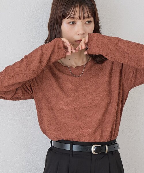 DISCOAT(ディスコート)の「【WEB限定】ストレッチレースメロウプルオーバー(Tシャツ/カットソー・レディース・ブラック/ブラウン/アイボリー・FREE)」の19枚目の写真