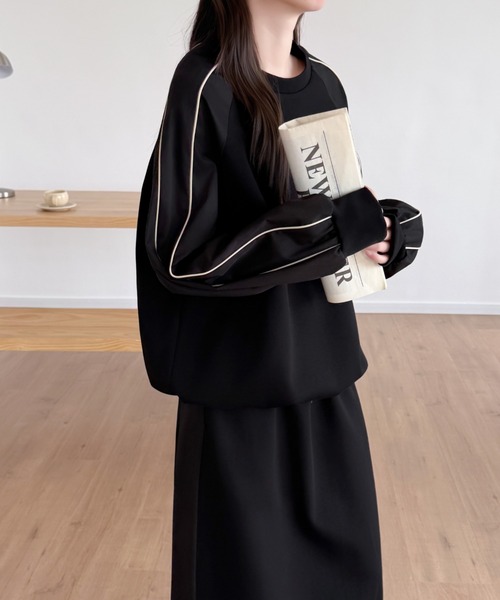 ABITOKYO(アビトーキョー)の「配色ライン異素材切り替えスウェットセットアップ(セットアップ・レディース・カーキ/ブラック・M/L)」の20枚目の写真