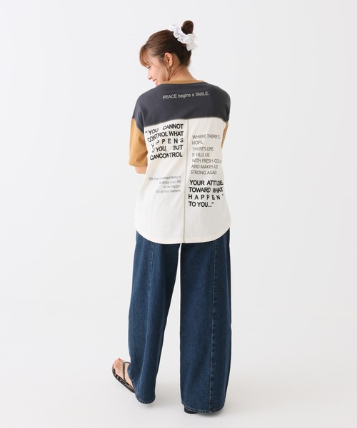 HEART MARKET(ハートマーケット)の「アシメバックプリントチュニック(Tシャツ/カットソー・レディース・ナチュラル/キャメル/グリーン/ダークグレー/チャコール/アイボリー・FREE)」の8枚目の写真