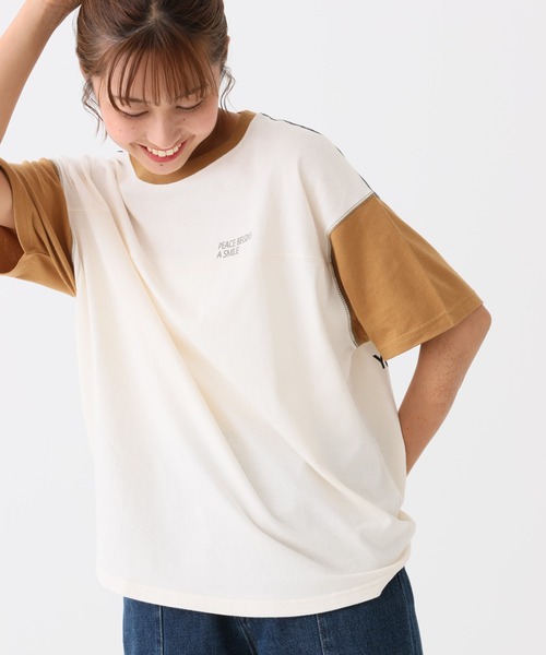 HEART MARKET(ハートマーケット)の「アシメバックプリントチュニック(Tシャツ/カットソー・レディース・ナチュラル/キャメル/グリーン/ダークグレー/チャコール/アイボリー・FREE)」の9枚目の写真