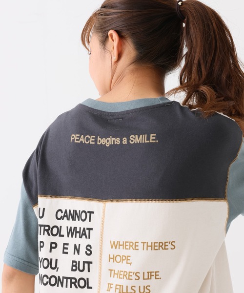 HEART MARKET(ハートマーケット)の「アシメバックプリントチュニック(Tシャツ/カットソー・レディース・ナチュラル/キャメル/グリーン/ダークグレー/チャコール/アイボリー・FREE)」の10枚目の写真