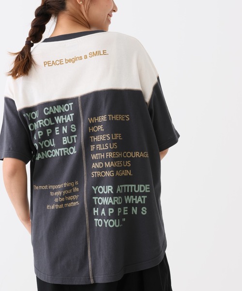 HEART MARKET(ハートマーケット)の「アシメバックプリントチュニック(Tシャツ/カットソー・レディース・ナチュラル/キャメル/グリーン/ダークグレー/チャコール/アイボリー・FREE)」の12枚目の写真