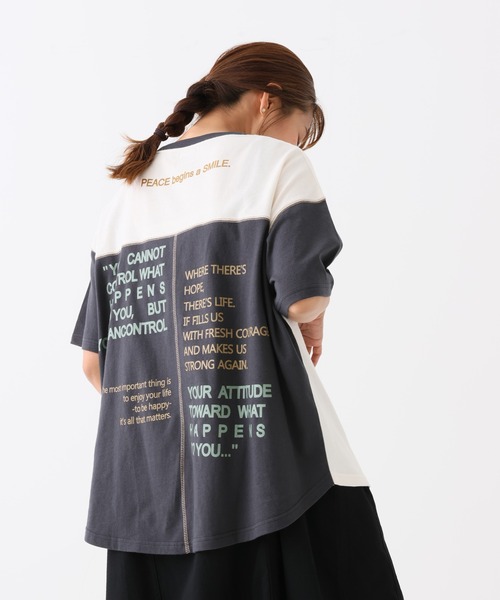 HEART MARKET(ハートマーケット)の「アシメバックプリントチュニック(Tシャツ/カットソー・レディース・ナチュラル/キャメル/グリーン/ダークグレー/チャコール/アイボリー・FREE)」の13枚目の写真