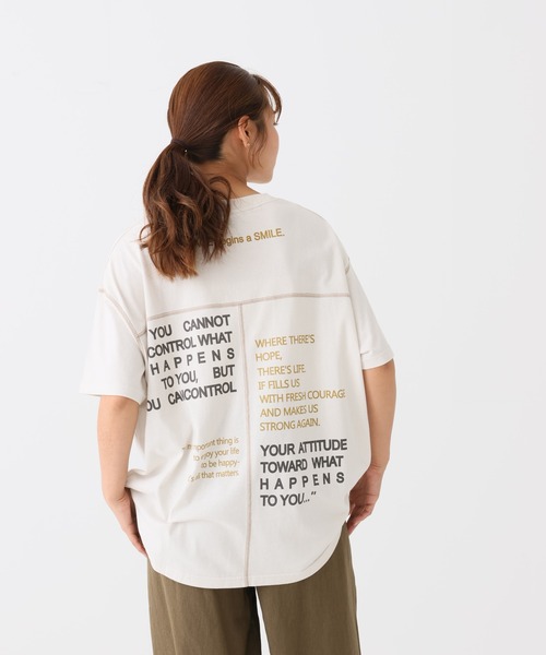 HEART MARKET(ハートマーケット)の「アシメバックプリントチュニック(Tシャツ/カットソー・レディース・ナチュラル/キャメル/グリーン/ダークグレー/チャコール/アイボリー・FREE)」の16枚目の写真