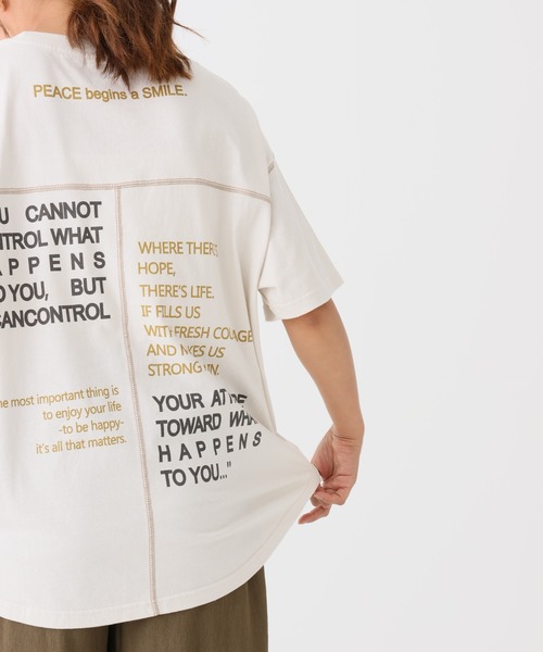 HEART MARKET(ハートマーケット)の「アシメバックプリントチュニック(Tシャツ/カットソー・レディース・ナチュラル/キャメル/グリーン/ダークグレー/チャコール/アイボリー・FREE)」の17枚目の写真