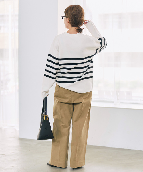 Spick & Span(スピックアンドスパン)の「《WEB限定カラー有り / 》ボーダーVネックニットプルオーバー(ニット/セーター・レディース・マルチ/その他1/その他4・FREE)」の12枚目の写真