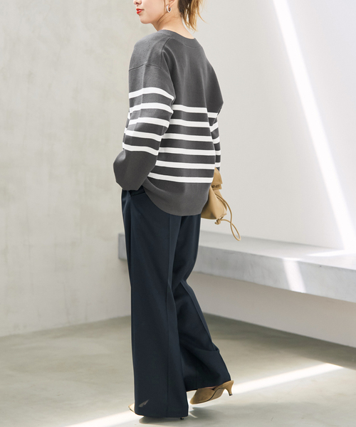 Spick & Span(スピックアンドスパン)の「《WEB限定カラー有り / 》ボーダーVネックニットプルオーバー(ニット/セーター・レディース・マルチ/その他1/その他4・FREE)」の18枚目の写真
