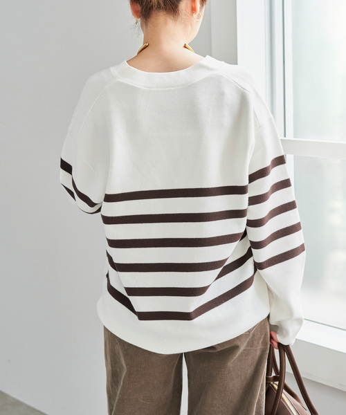 Spick & Span(スピックアンドスパン)の「《WEB限定カラー有り / 》ボーダーVネックニットプルオーバー(ニット/セーター・レディース・マルチ/その他1/その他4・FREE)」の22枚目の写真