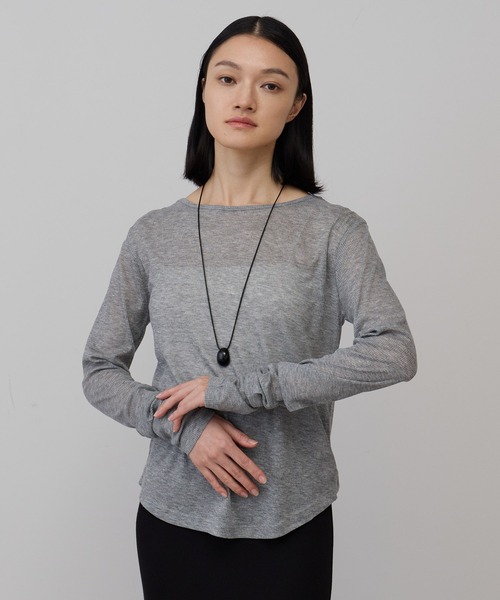 leimn（レイムン）の「バックレーストップス（Tシャツ/カットソー・レディース・ブラック/グレー・FREE）」の5枚目の写真