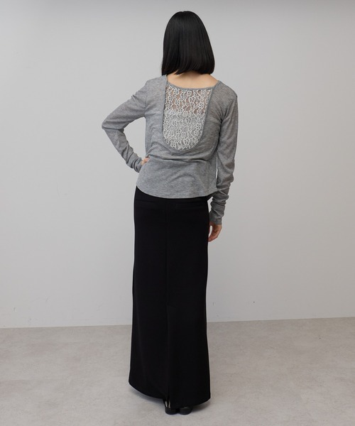 leimn（レイムン）の「バックレーストップス（Tシャツ/カットソー・レディース・ブラック/グレー・FREE）」の15枚目の写真