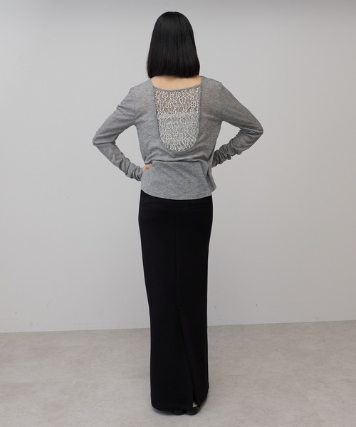 leimn（レイムン）の「バックレーストップス（Tシャツ/カットソー・レディース・ブラック/グレー・FREE）」の16枚目の写真