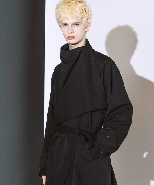 NO ID.(ノーアイディ)の「【NO ID.】Volume Neck Big Wrap Coat / ボリューム ネック ビッグ ラップ コート(モッズコート・メンズ・グレー/ブラック/ライトグレー・ONE)」の13枚目の写真
