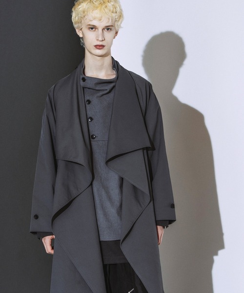 NO ID.(ノーアイディ)の「【NO ID.】Volume Neck Big Wrap Coat / ボリューム ネック ビッグ ラップ コート(モッズコート・メンズ・グレー/ブラック/ライトグレー・ONE)」の18枚目の写真