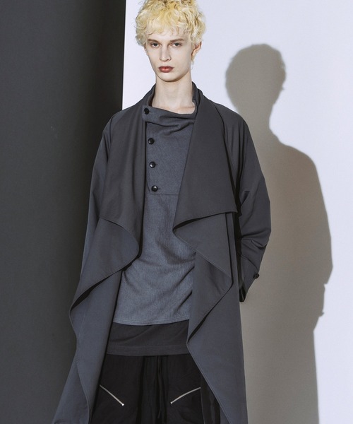 NO ID.(ノーアイディ)の「【NO ID.】Volume Neck Big Wrap Coat / ボリューム ネック ビッグ ラップ コート(モッズコート・メンズ・グレー/ブラック/ライトグレー・ONE)」の20枚目の写真