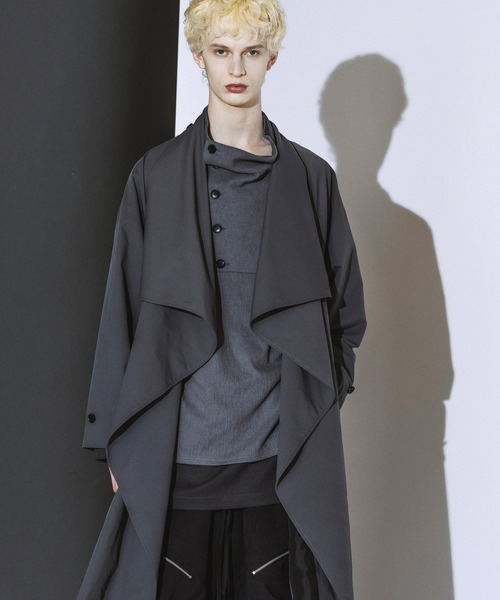 NO ID.(ノーアイディ)の「【NO ID.】Volume Neck Big Wrap Coat / ボリューム ネック ビッグ ラップ コート(モッズコート・メンズ・グレー/ブラック/ライトグレー・ONE)」の21枚目の写真