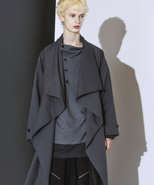 NO ID.(ノーアイディ)の「【NO ID.】Volume Neck Big Wrap Coat / ボリューム ネック ビッグ ラップ コート(モッズコート・メンズ・グレー/ブラック/ライトグレー・ONE)」の22枚目の写真