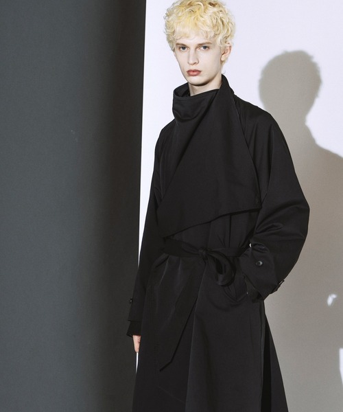 NO ID.(ノーアイディ)の「【NO ID.】Volume Neck Big Wrap Coat / ボリューム ネック ビッグ ラップ コート(モッズコート・メンズ・グレー/ブラック/ライトグレー・ONE)」の4枚目の写真