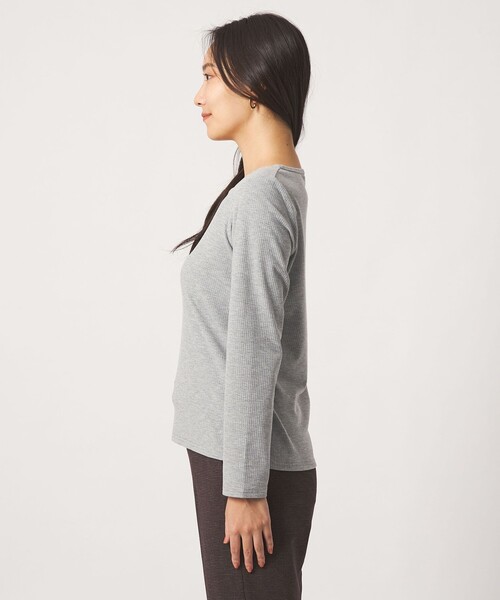 A DAY IN THE LIFE UNITED ARROWS（アデイインザライフユナイテッドアローズ）の「ラッセルストライプ スクエアネック プルオーバー ミドルグレー ＜A DAY IN THE LIFE＞（Tシャツ/カットソー・レディース・グレー系・FREE）」の5枚目の写真