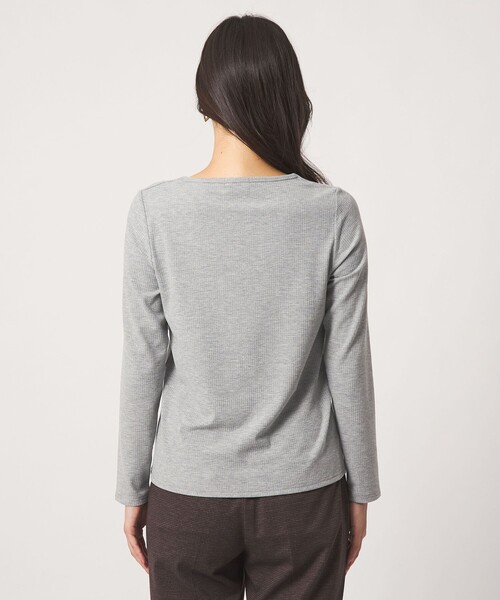 A DAY IN THE LIFE UNITED ARROWS（アデイインザライフユナイテッドアローズ）の「ラッセルストライプ スクエアネック プルオーバー ミドルグレー ＜A DAY IN THE LIFE＞（Tシャツ/カットソー・レディース・グレー系・FREE）」の6枚目の写真
