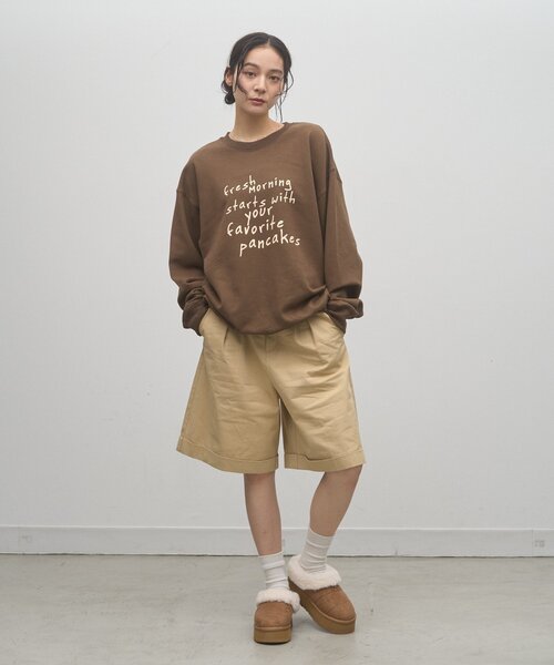 CIAOPANIC TYPY(チャオパニックティピー)の「【ZOZO限定】【UNISEX】フリーハンドメッセージスウェット(スウェット・レディース・グレー/ネイビー/ブラウン/チャコールグレー・LARGE/MEDIUM)」の5枚目の写真