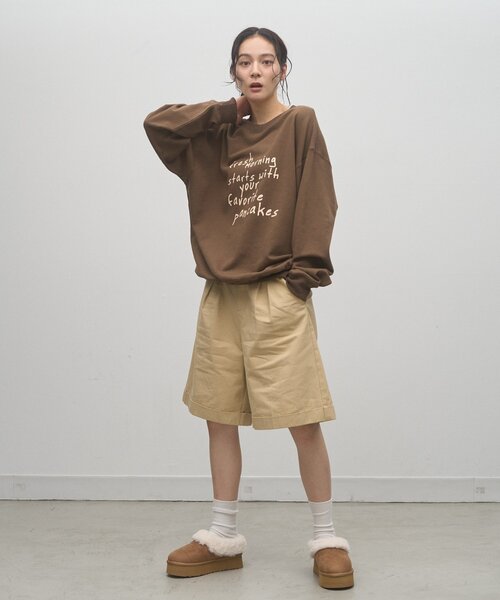 CIAOPANIC TYPY(チャオパニックティピー)の「【ZOZO限定】【UNISEX】フリーハンドメッセージスウェット(スウェット・レディース・グレー/ネイビー/ブラウン/チャコールグレー・LARGE/MEDIUM)」の6枚目の写真