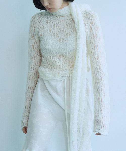 EDIT. FOR LULU(エディットフォールル)の「【AYNI/アイニ】 for LULU sheer knit(ニット/セーター・レディース・イエロー/ホワイト・FREE)」の1枚目の写真