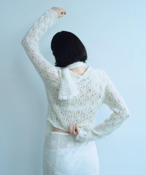 EDIT. FOR LULU(エディットフォールル)の「【AYNI/アイニ】 for LULU sheer knit(ニット/セーター・レディース・イエロー/ホワイト・FREE)」の13枚目の写真