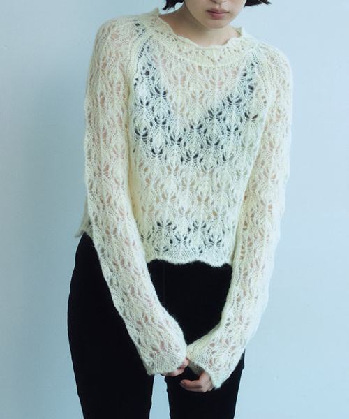 EDIT. FOR LULU(エディットフォールル)の「【AYNI/アイニ】 for LULU sheer knit(ニット/セーター・レディース・イエロー/ホワイト・FREE)」の15枚目の写真