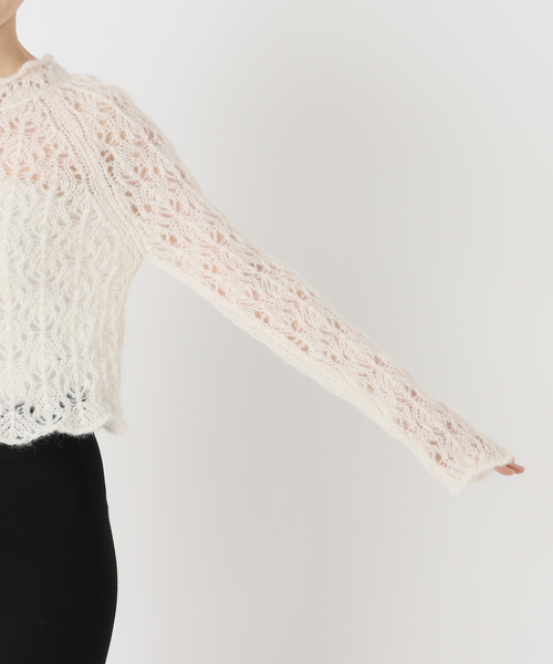 EDIT. FOR LULU(エディットフォールル)の「【AYNI/アイニ】 for LULU sheer knit(ニット/セーター・レディース・イエロー/ホワイト・FREE)」の7枚目の写真
