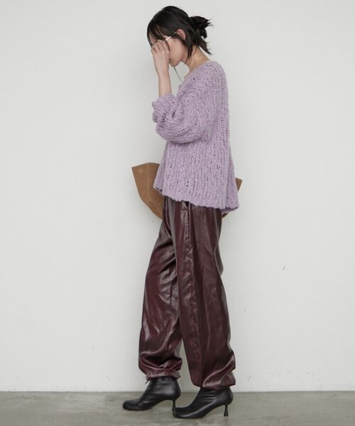 LOUNGEDRESS(ラウンジドレス)の「チンツレザーライクパンツ 秋服(その他パンツ・レディース・キャメル/ボルドー・FREE)」の5枚目の写真