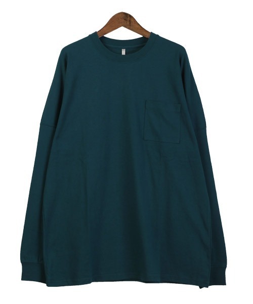 LUXSTYLE（ラグスタイル）の「TRAP/U(トラップユー)天竺胸ポケット無地ロンT（Tシャツ/カットソー・メンズ・ネイビー・M）」の6枚目の写真