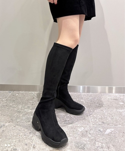軽量】ストレッチロングブーツ（ブーツ）｜+diana（プラスダイアナ）の