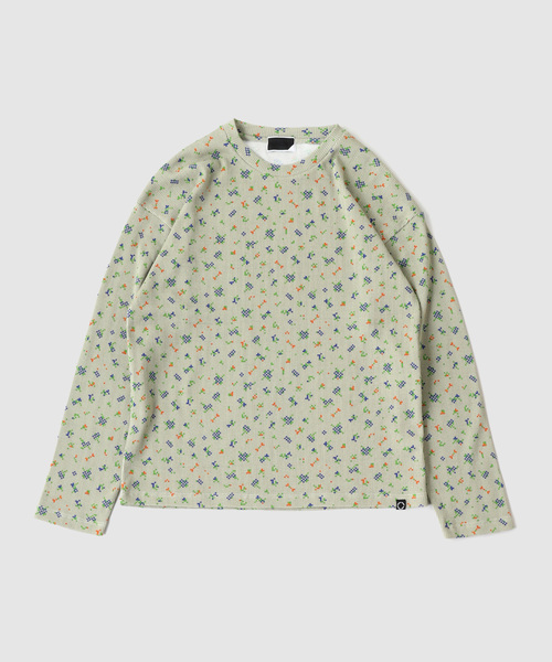 PHINGERIN(フィンガリン)の「PHINGERIN / フィンガリン FLOWER L/S WAFFLE THERMAL(Tシャツ/カットソー・メンズ・ベージュ/ブラック・MEDIUM/LARGE)」の2枚目の写真