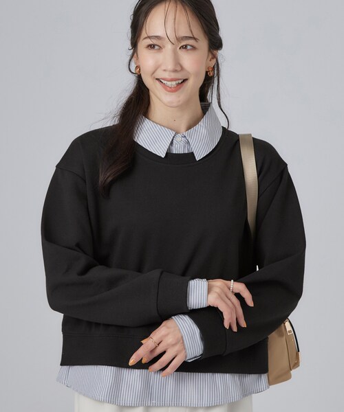 SHOO・LA・RUE(シューラルー)の「シャツレイヤードプルオーバーアソート(Tシャツ/カットソー・レディース・ボルドー/ネイビー系2/グレー/ブラック系2/ベージュ系その他5・01/03/02/04)」の2枚目の写真