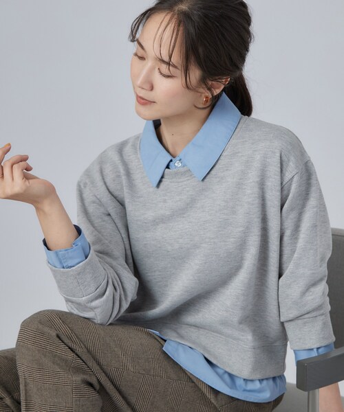 SHOO・LA・RUE(シューラルー)の「シャツレイヤードプルオーバーアソート(Tシャツ/カットソー・レディース・ボルドー/ネイビー系2/グレー/ブラック系2/ベージュ系その他5・01/03/02/04)」の1枚目の写真